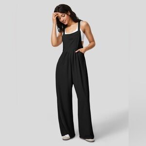 Waffle knit overalls